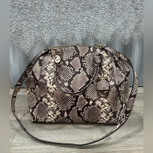 Michael Kors Large Embossed Leather Satchel Snakeskin - Picture 2 of 11